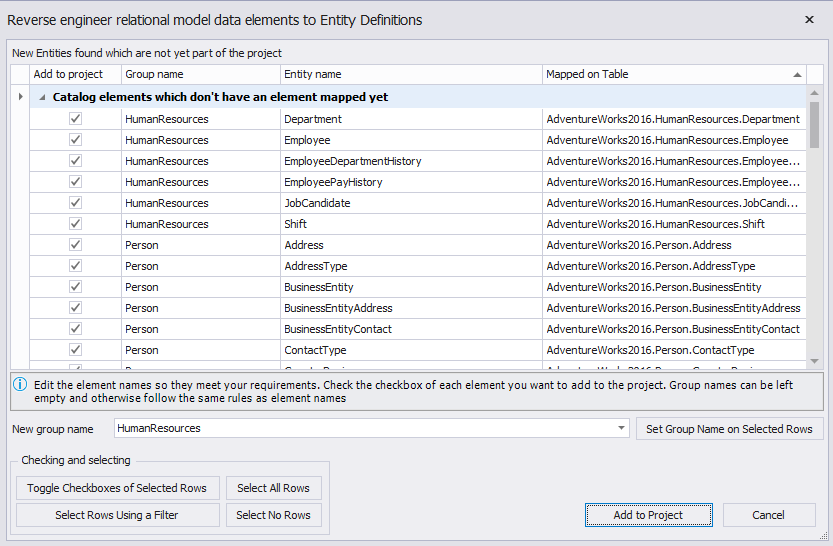 Reverse Engineer Relation Model To EntityDefinitions