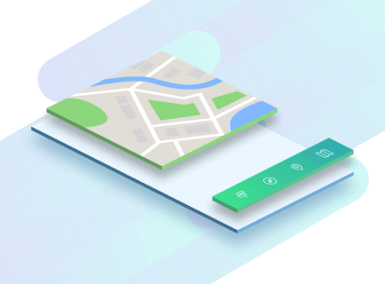 Dribbble shot Isometric Map Application illustration