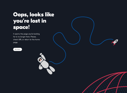 Dribbble shot Lost in space 404 page