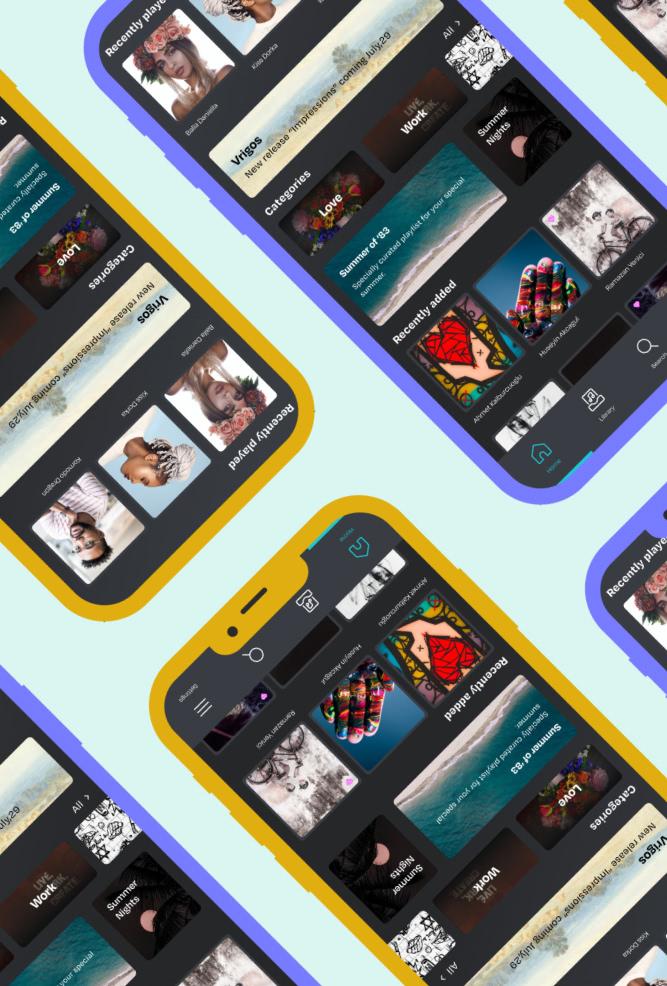 Cross-platform mobile app primary mockup